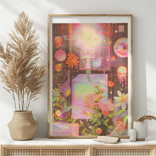 Cubist Dreams Risograph Poster 11x17 - Moon Room Shop and Wellness