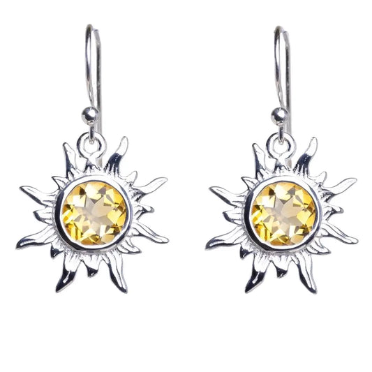 Citrine Sunshine Sterling Silver Earrings - Moon Room Shop and Wellness