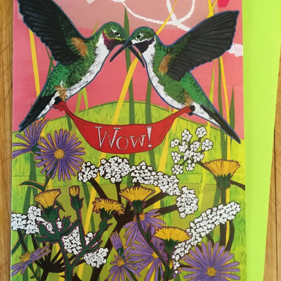 WOW Hummingbirds Card -Blank Inside - Moon Room Shop and Wellness