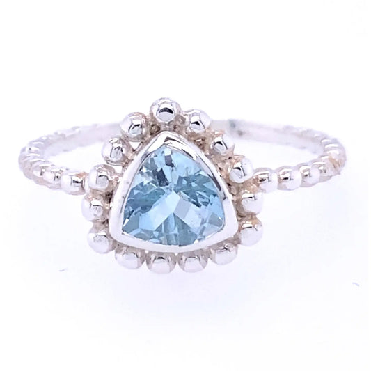 Blue Topaz Sterling Silver Ring Size 7