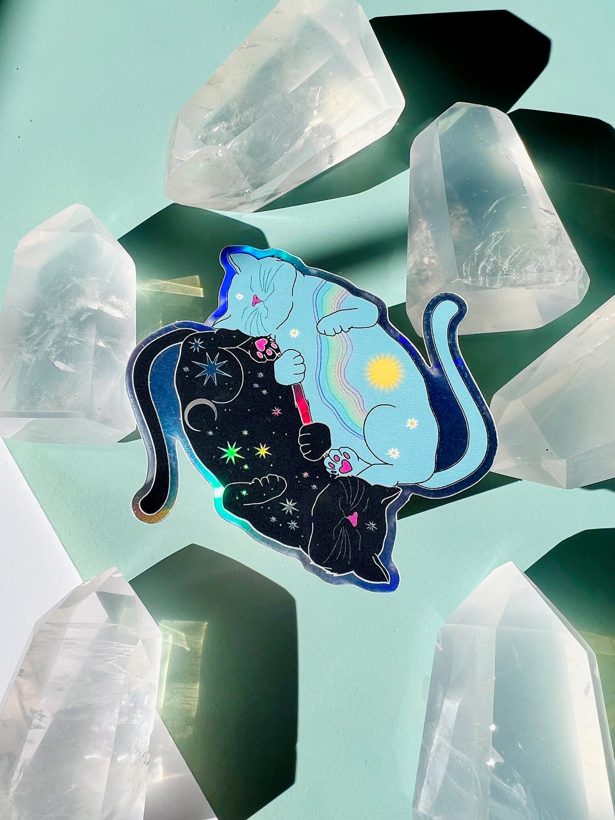 Space Cats Holographic Sticker - Moon Room Shop and Wellness