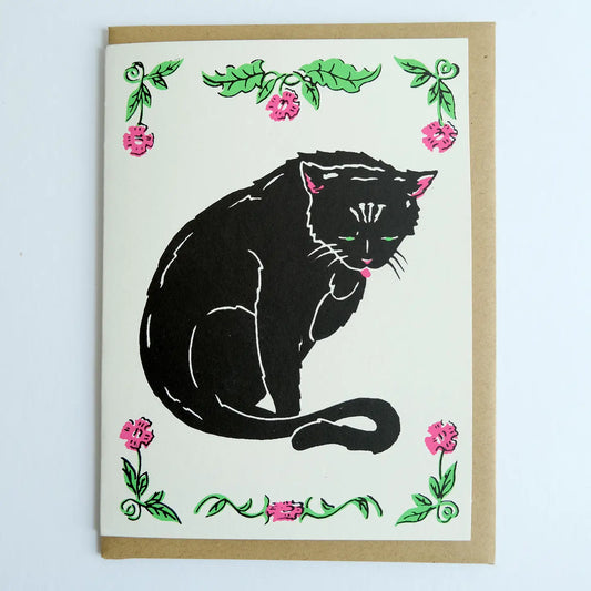 Elegant  Black Cat Card - Moon Room Shop and Wellness