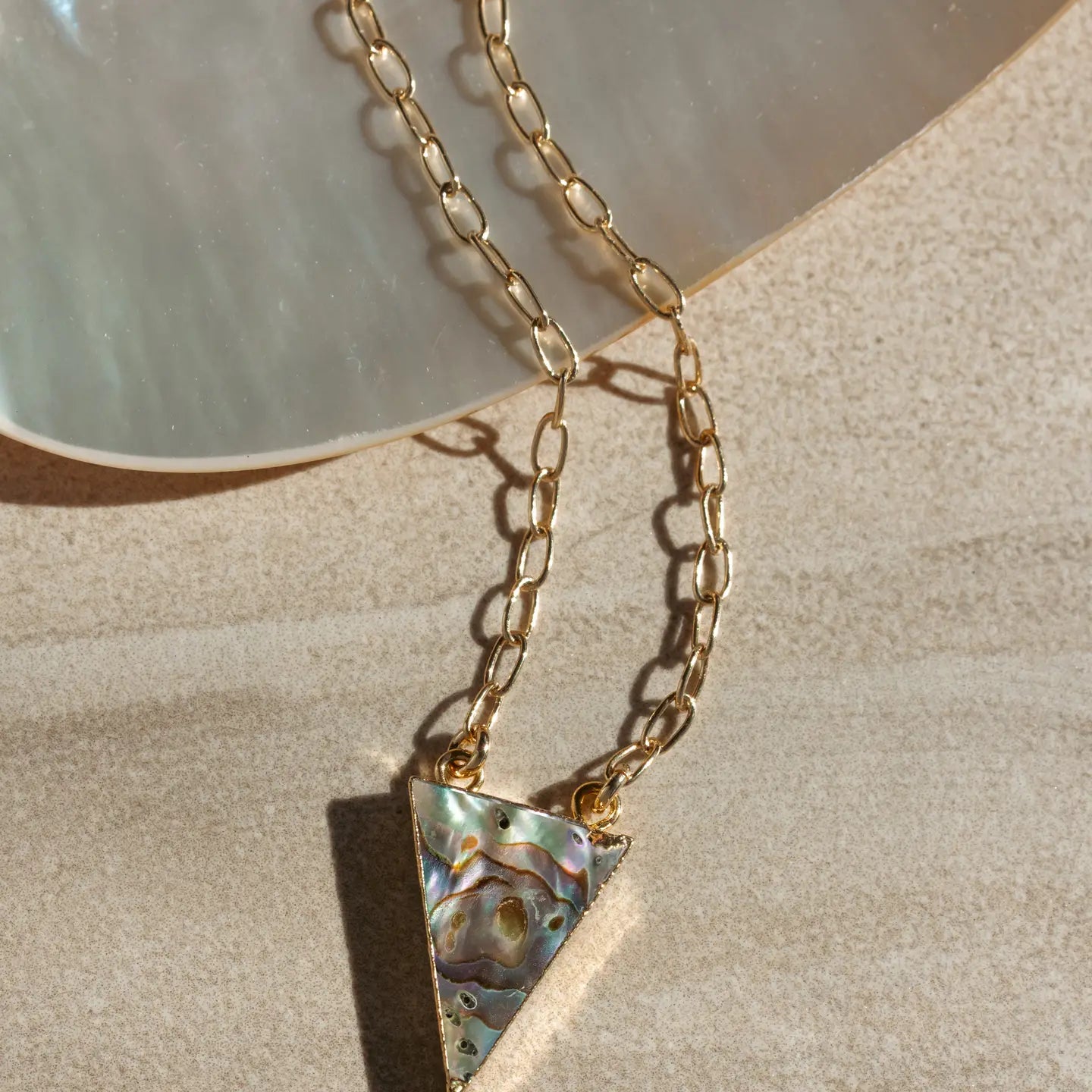 Abalone  Tide Necklace -14KT Gold Plated Brass