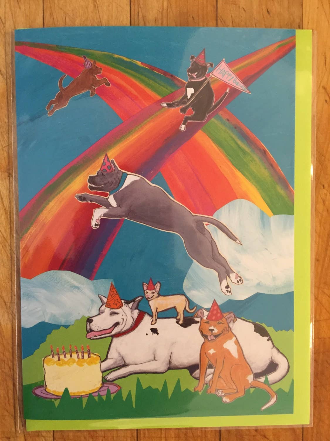 Rainbow Dogs Birthday Card - Moon Room Shop and Wellness