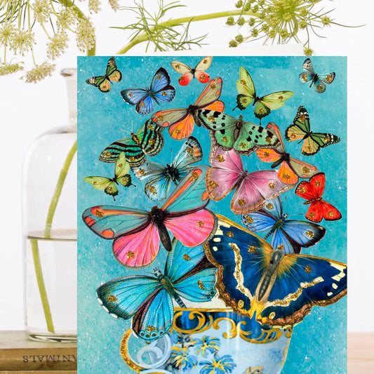 Hand Glittered Butterfly Blank Greeting Card - Moon Room Shop and Wellness