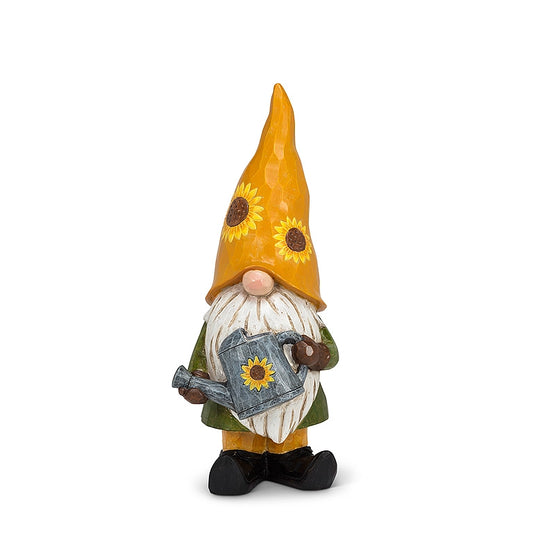 Lg Gnome W/Sunflower Hat-12"H - Moon Room Shop and Wellness