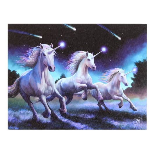 25x19cm Shooting Stars Canvas Plaque by Anne Stokes - Moon Room Shop and Wellness