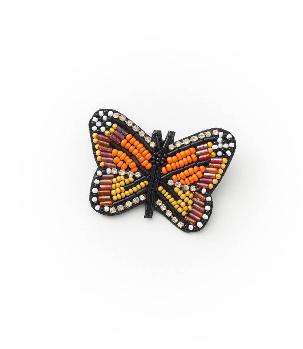 Bala Mani Beaded Butterfly Brooch Pin - Handmade, Fair Trade - Moon Room Shop and Wellness