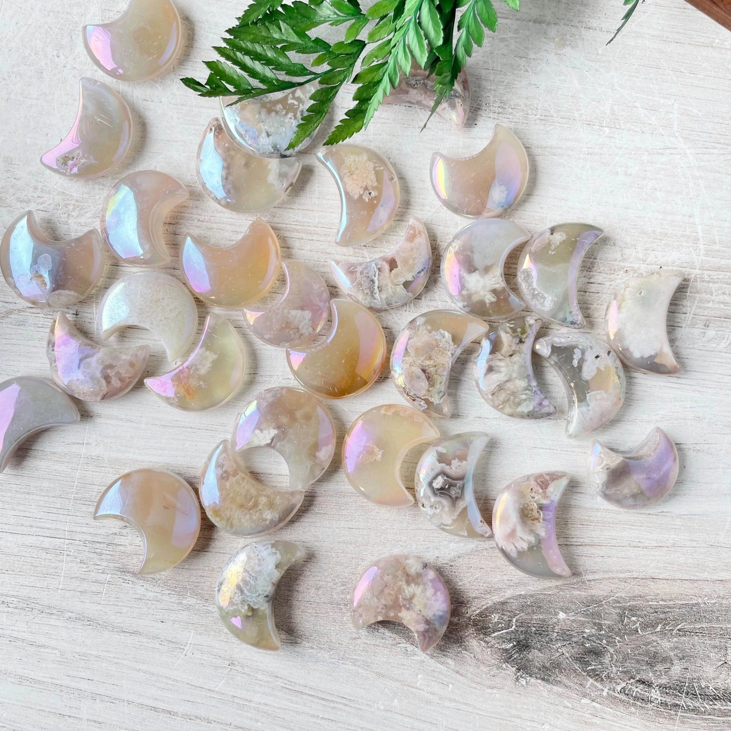 Flower Agate Crescent Moon - Moon Room Shop and Wellness
