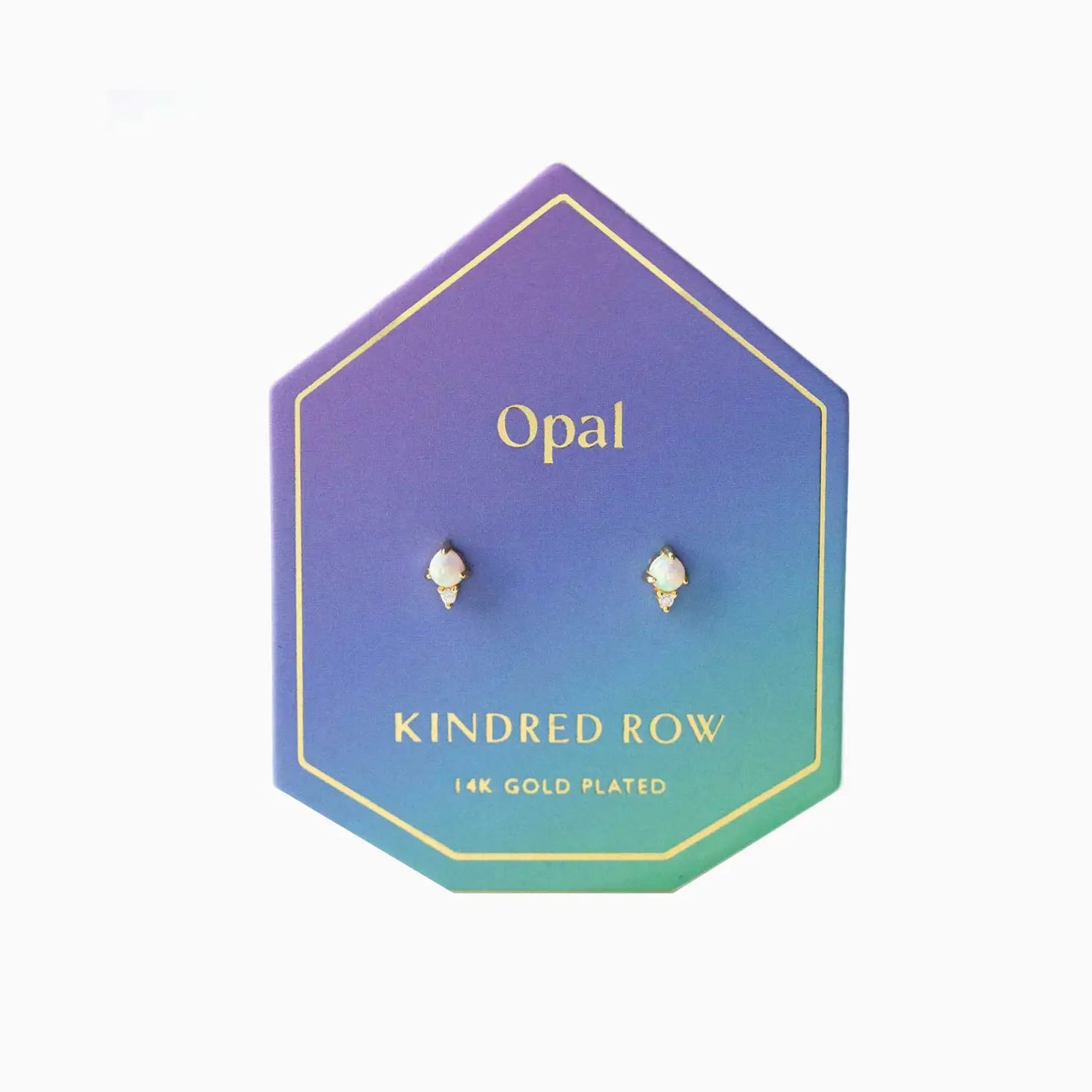 Opal Gemstone Stud Earrings- Gold Plated - Moon Room Shop and Wellness