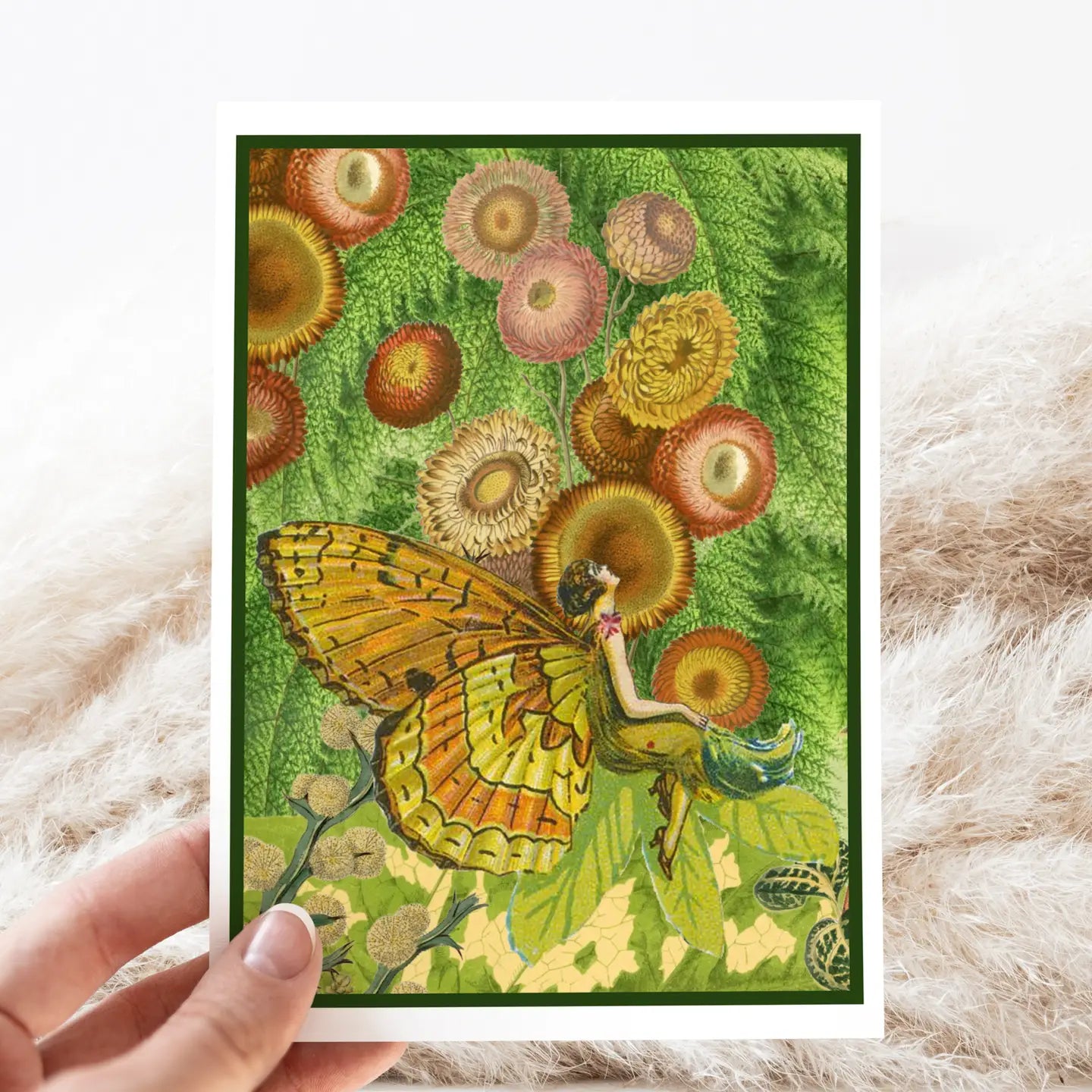 Vintage Butterfly Fairy Girl Card- Blank Inside - Moon Room Shop and Wellness