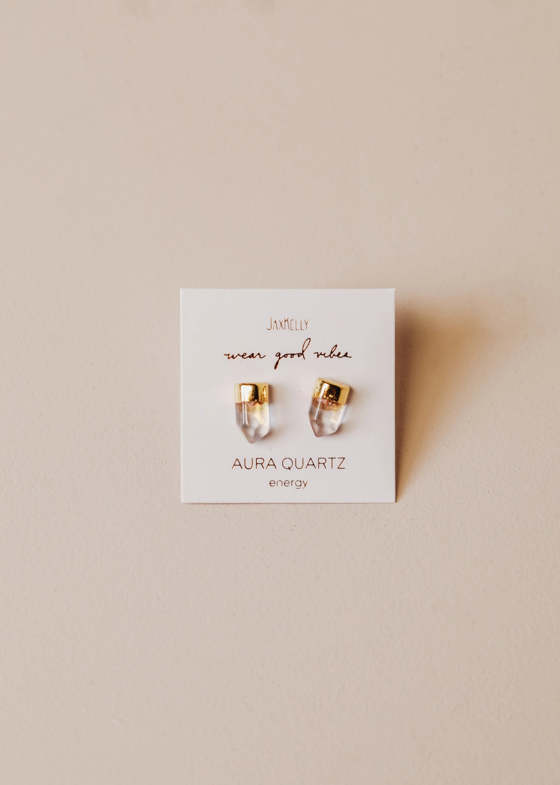 Gold Dip Aura Quartz Point - Earring - Moon Room Shop and Wellness