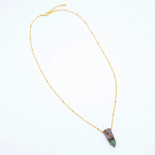 Fluorite Gold Plated Necklace
