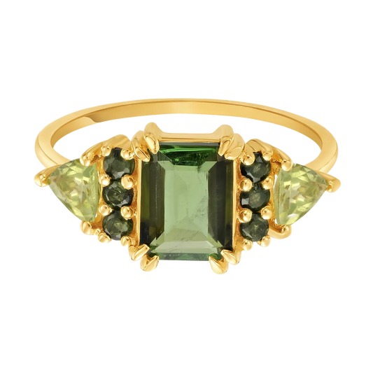 Green with Envy Topaz & Peridot Regal Ring Size 8 - Moon Room Shop and Wellness