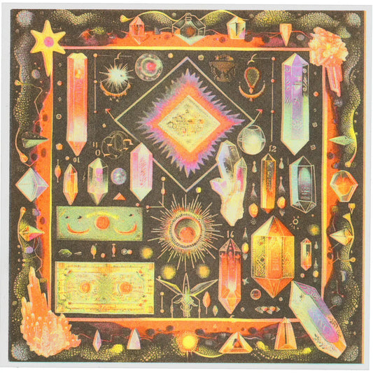 Sacred Crystals Risograph Print 8.125 x 8.125" - Moon Room Shop and Wellness