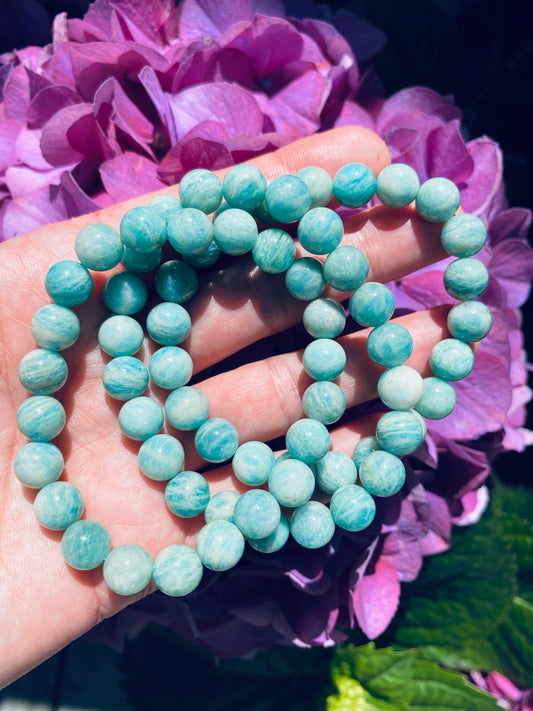 Amazonite Stretch Bracelet 8mm - Moon Room Shop and Wellness