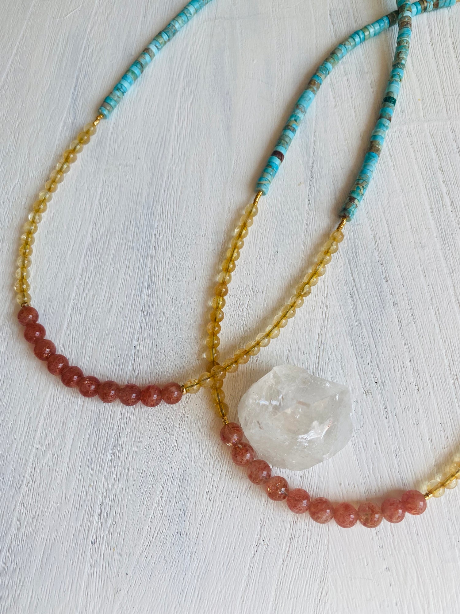Two ;) of a Kind Gemstone Necklace #2 - Moon Room Shop and Wellness