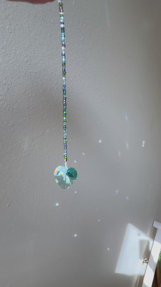 Magical Laurainbo "Heart" Crystal / Prism w/ Crystal Beads 20mm #1