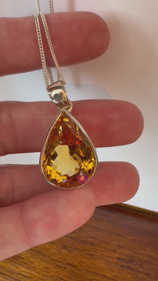Citrine  Sterling Silver Pendant