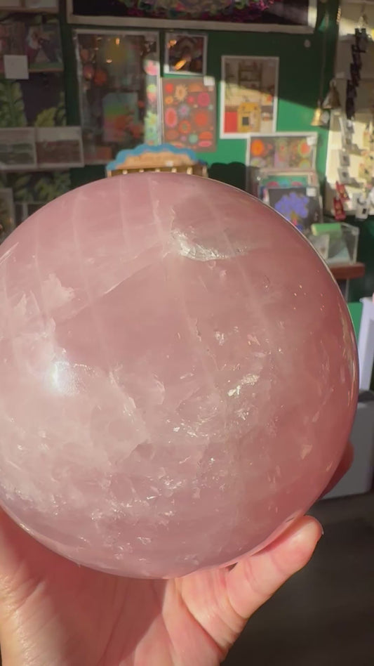 Rose Quartz Gorgeous Pink Sphere 8 lb