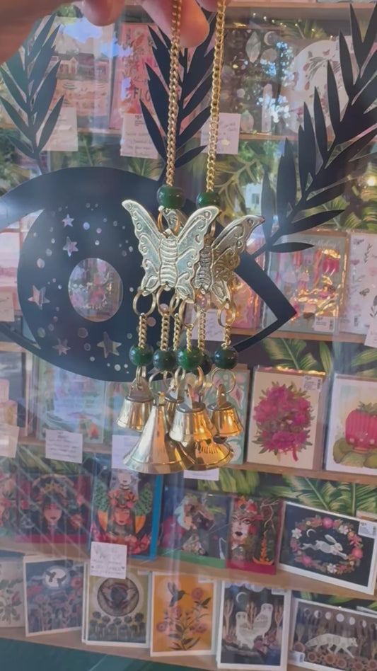 Butterfly Brass Chime with Beads