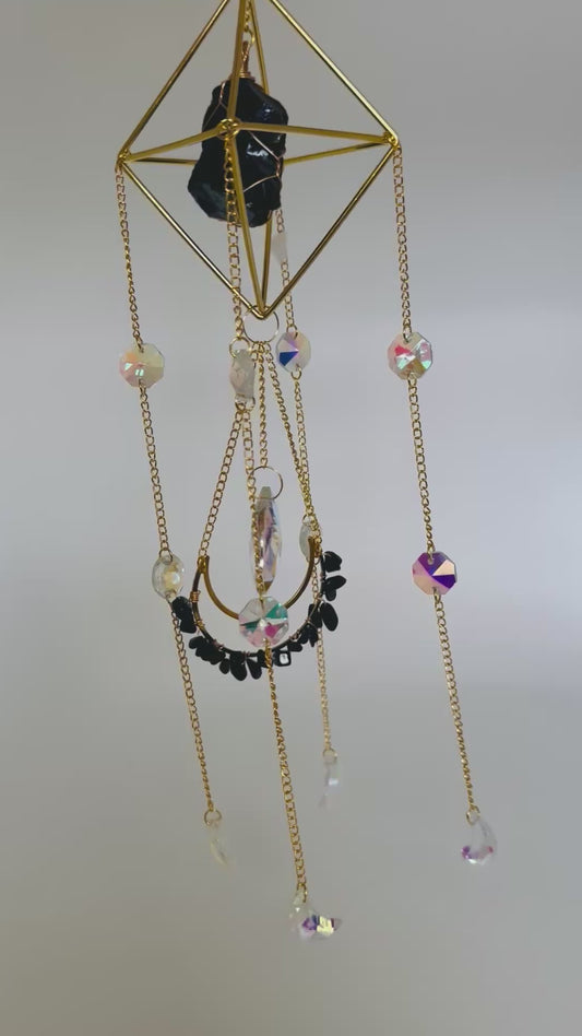 Black Obsidian Hanging Suncatcher