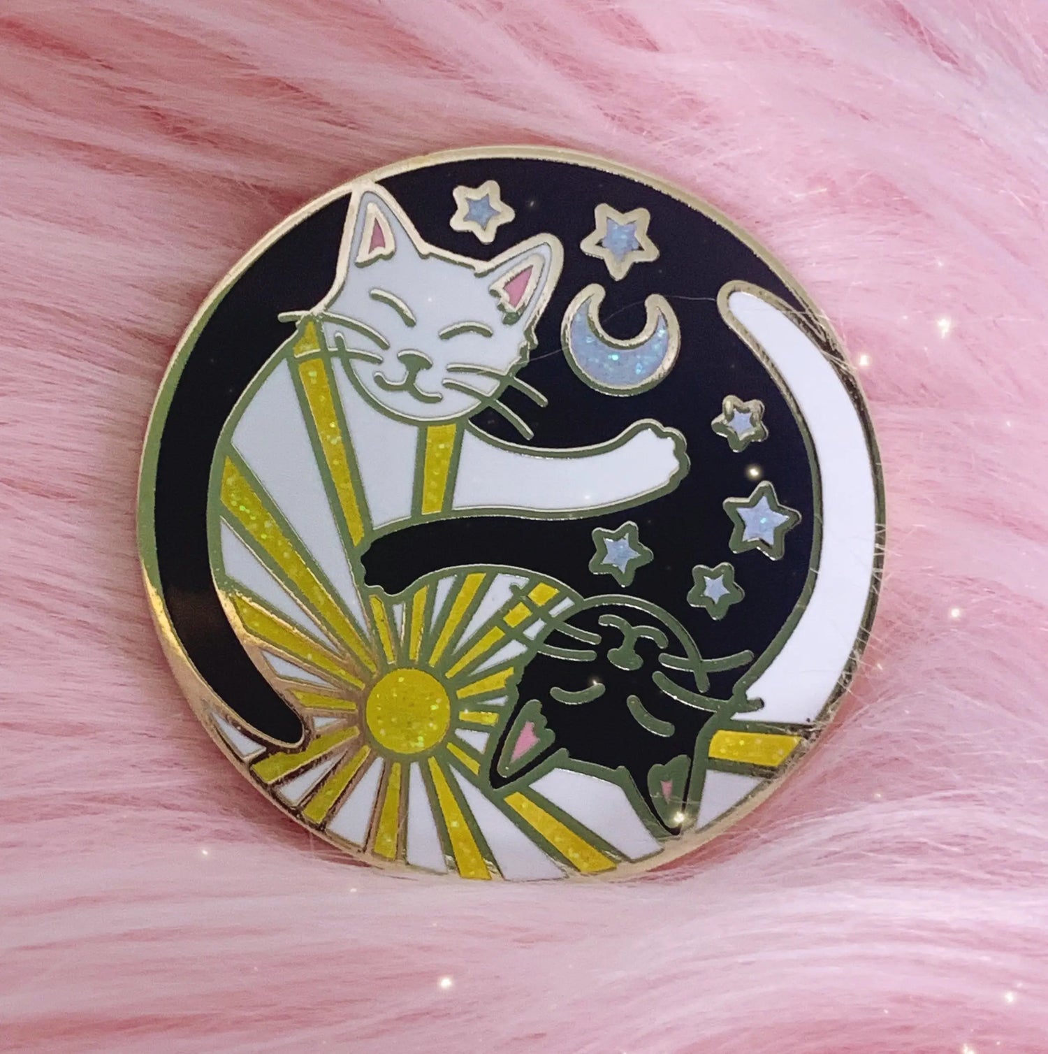 Yin Yang Cats Enamel Pin - Moon Room Shop and Wellness