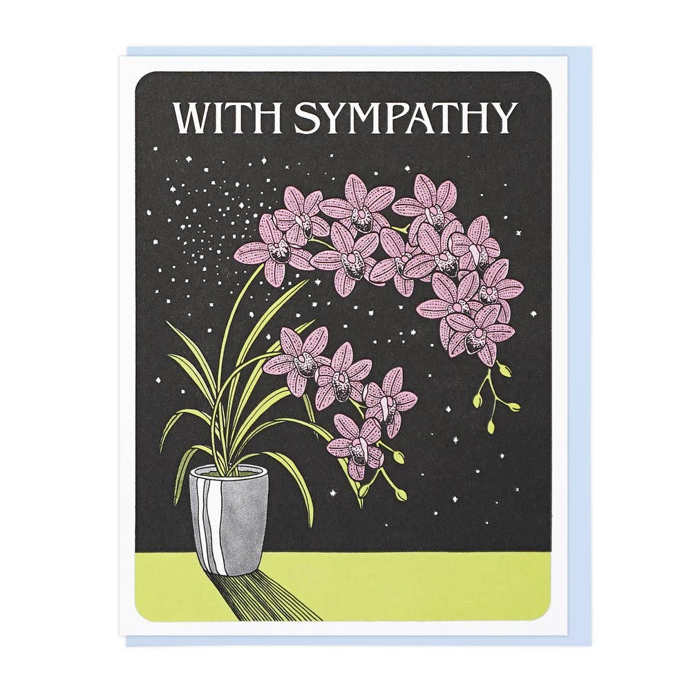 With Sympathy Orchids Card - Moon Room Shop and Wellness