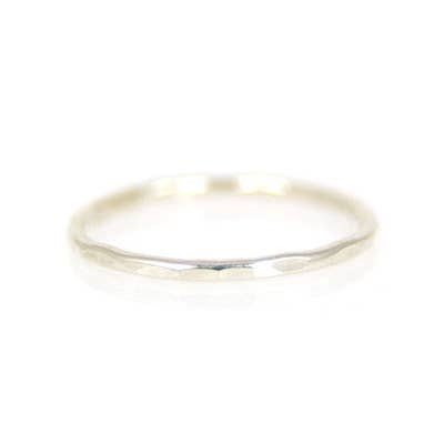 Silver Hammered Stacking Ring Sz. 9 - Moon Room Shop and Wellness
