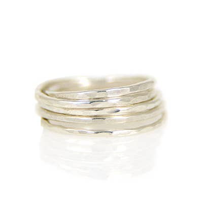 Silver Hammered Stacking Ring Sz. 9 - Moon Room Shop and Wellness