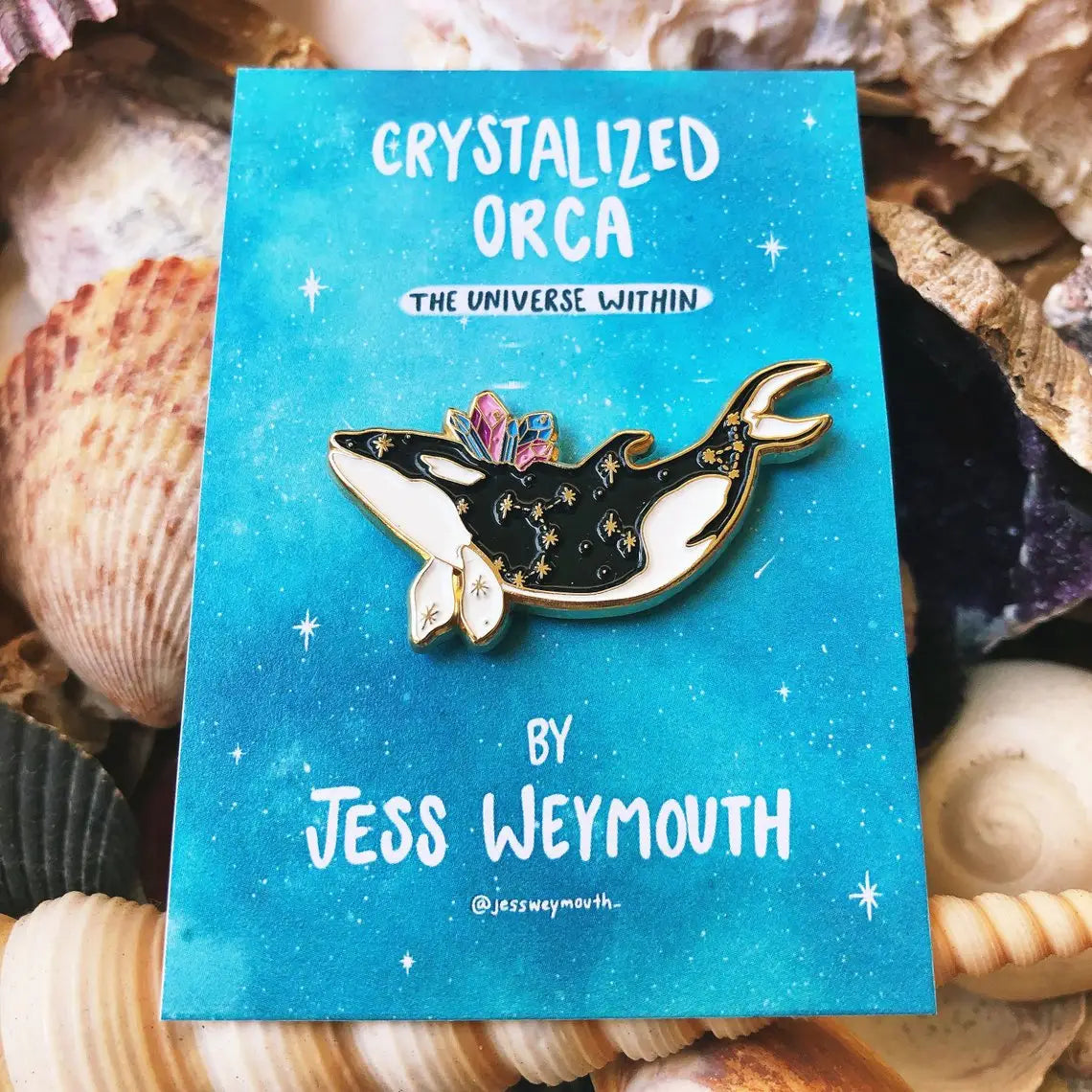 Crystalized Orca Enamel Pin - Moon Room Shop and Wellness