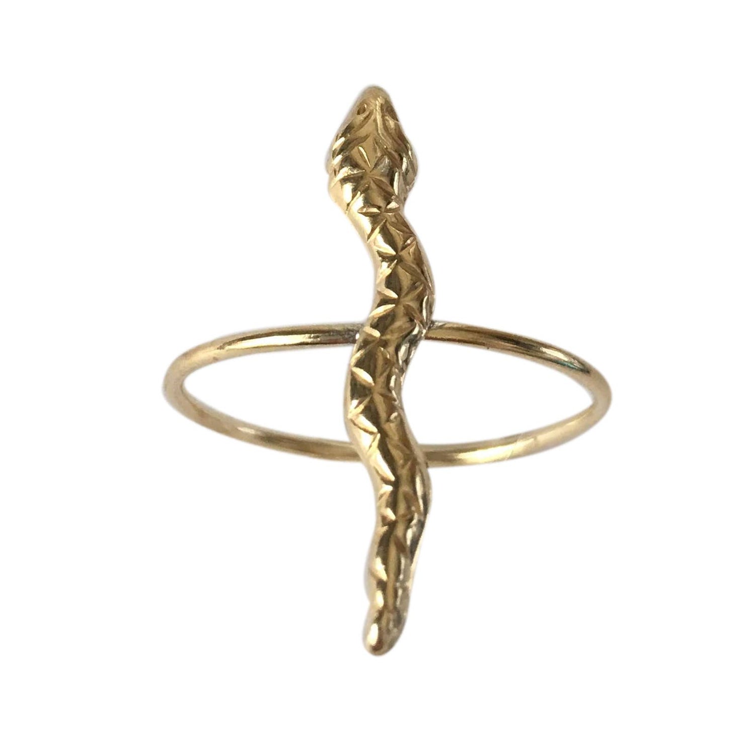 Snake Handmade Brass Ring Size 8 - Moon Room Shop and Wellness