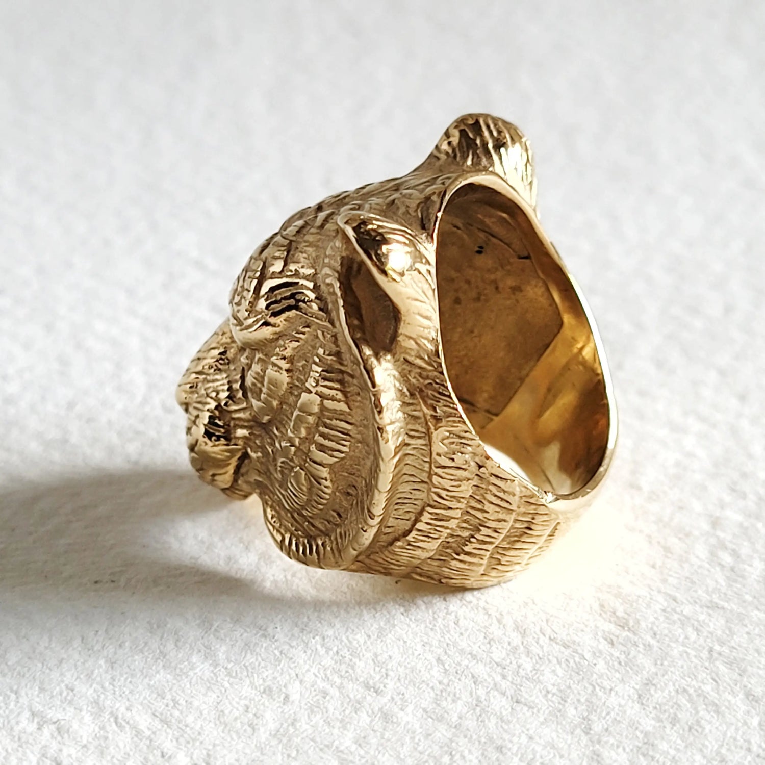 Tiger Lion Animal Ring 18 kt Gold Plated Size 8 - Moon Room Shop and Wellness