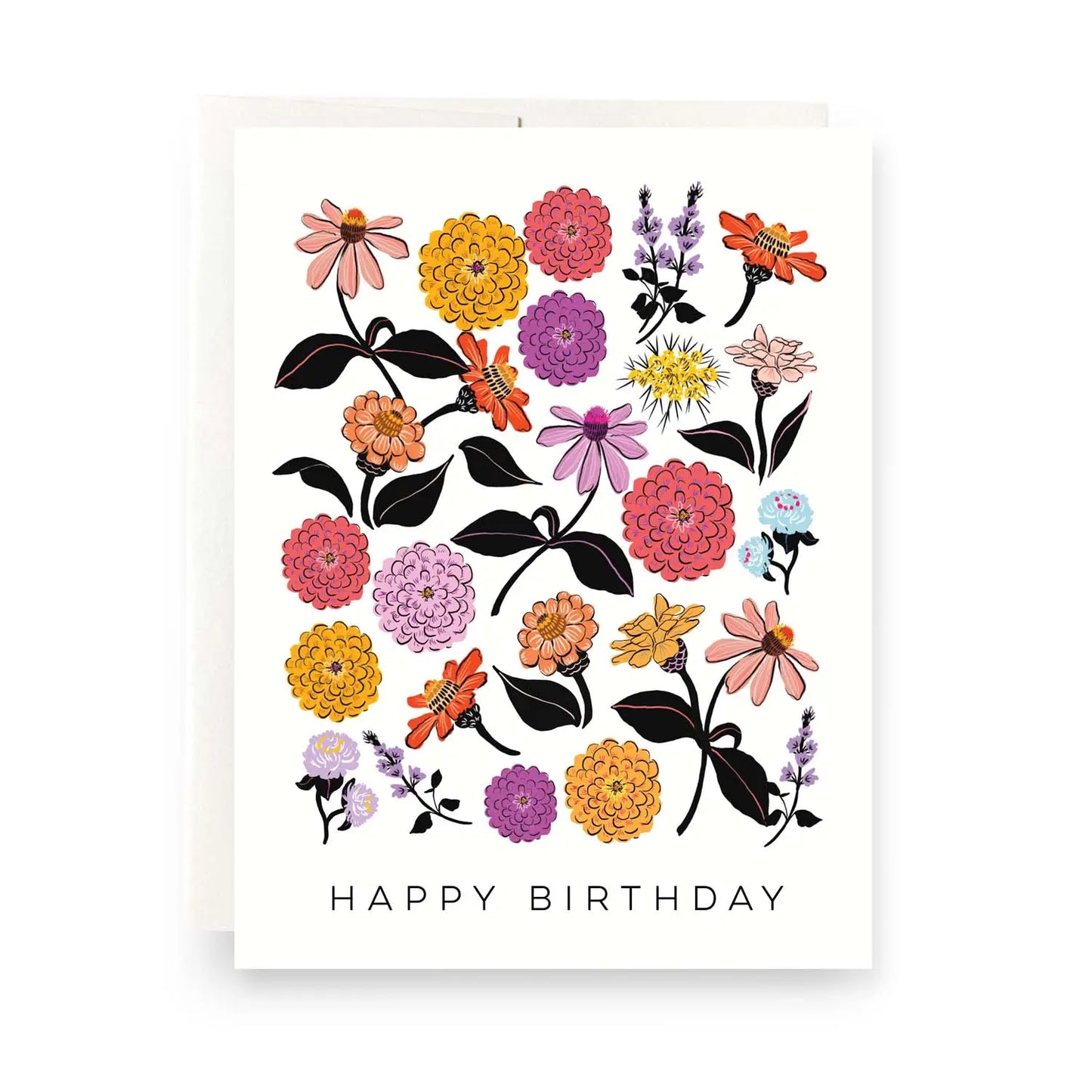 Zinnias Birthday Greeting Card - Moon Room Shop and Wellness