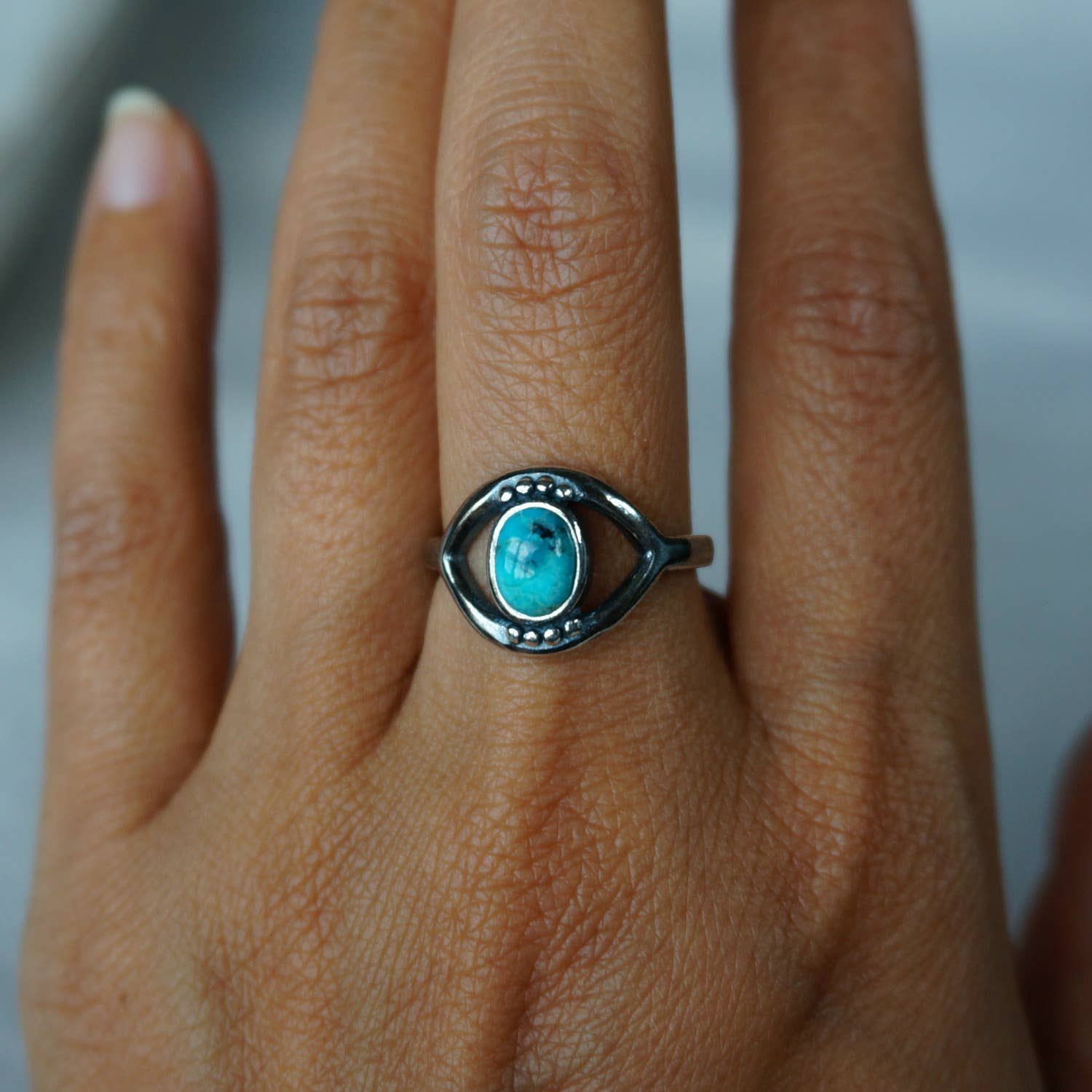 Evil Eye Turquoise Ring - Moon Room Shop and Wellness