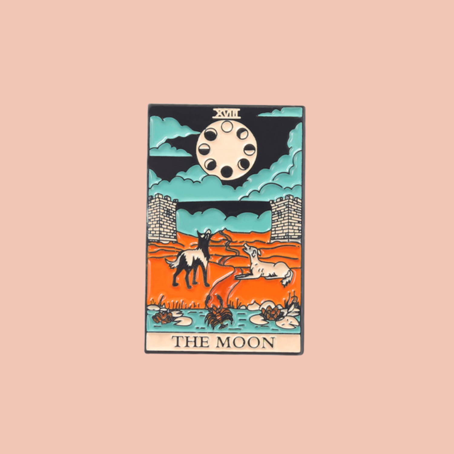 The Moon Tarot Card Enamel Pin - Moon Room Shop and Wellness