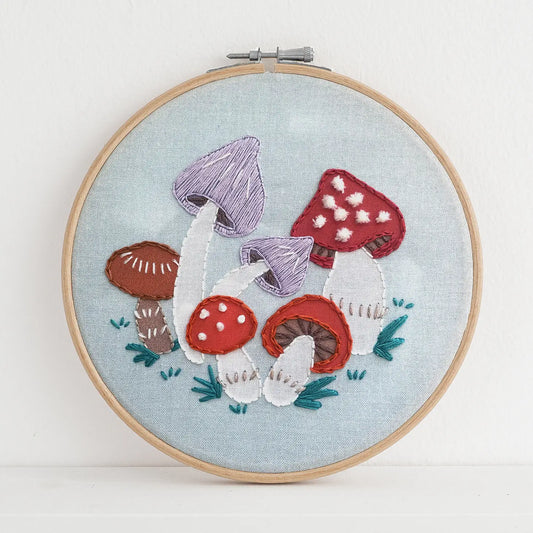 Mushrooms Premuim Embroidery Kit- 6 Inch - Moon Room Shop and Wellness