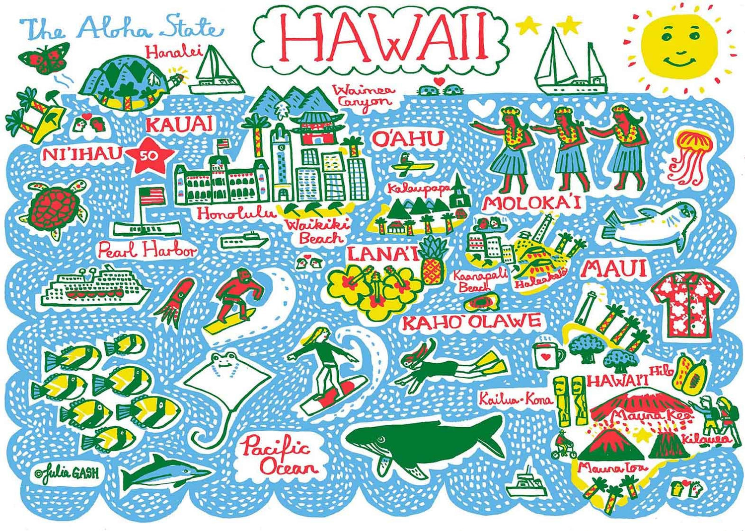 Hawaii Art Print 5x7 - Moon Room Shop and Wellness