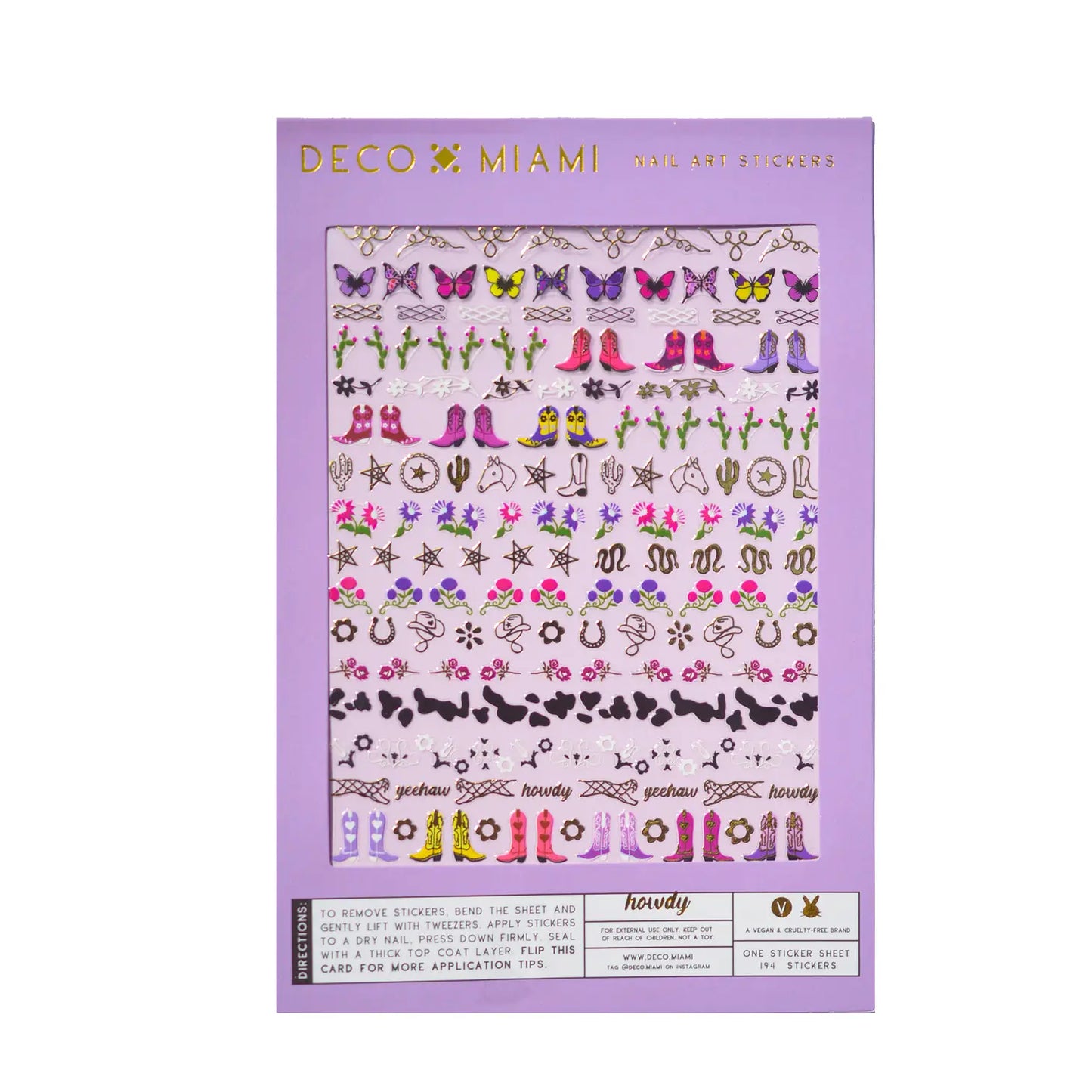 Howdy- Nail Art Stickers - Moon Room Shop and Wellness