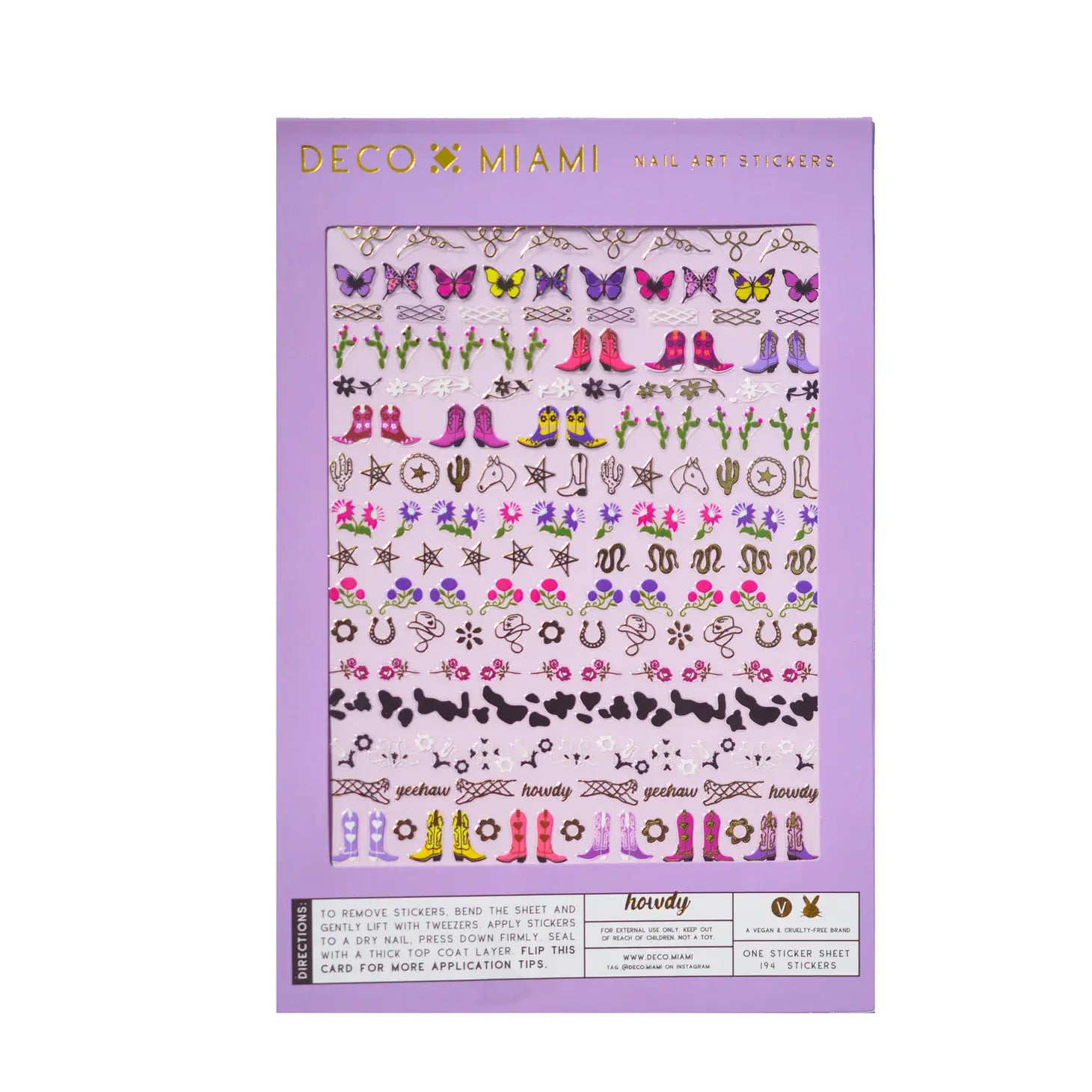 Howdy- Nail Art Stickers - Moon Room Shop and Wellness