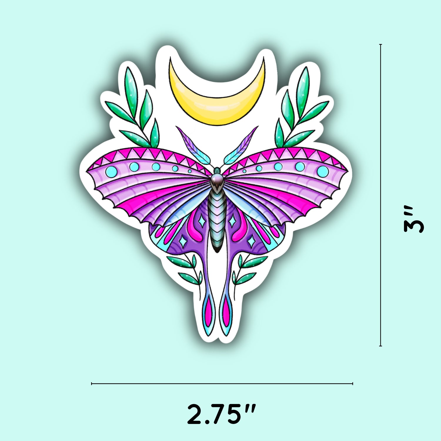 Moon Butterfly Sticker - Moon Room Shop and Wellness