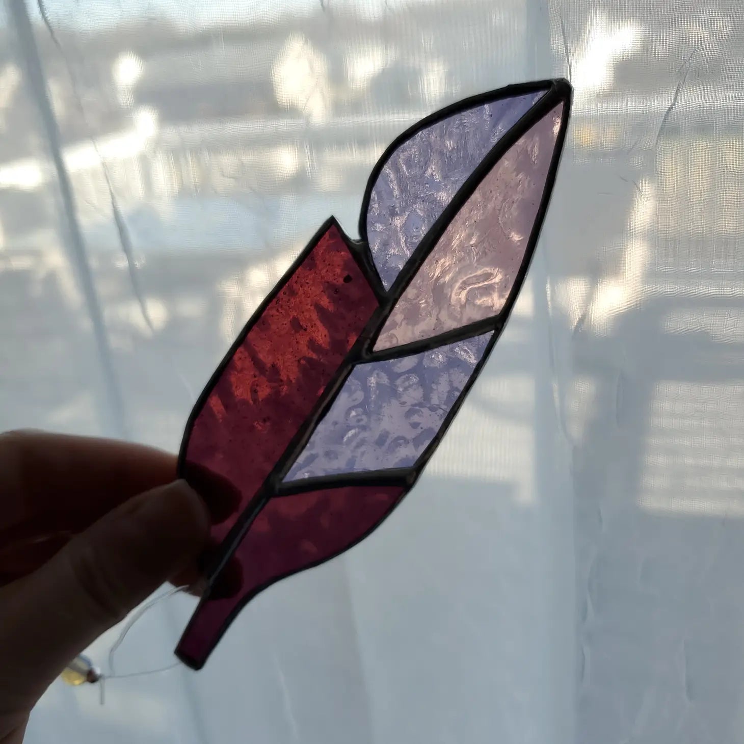 Stained Glass Feather- Purple -6inch - Moon Room Shop and Wellness