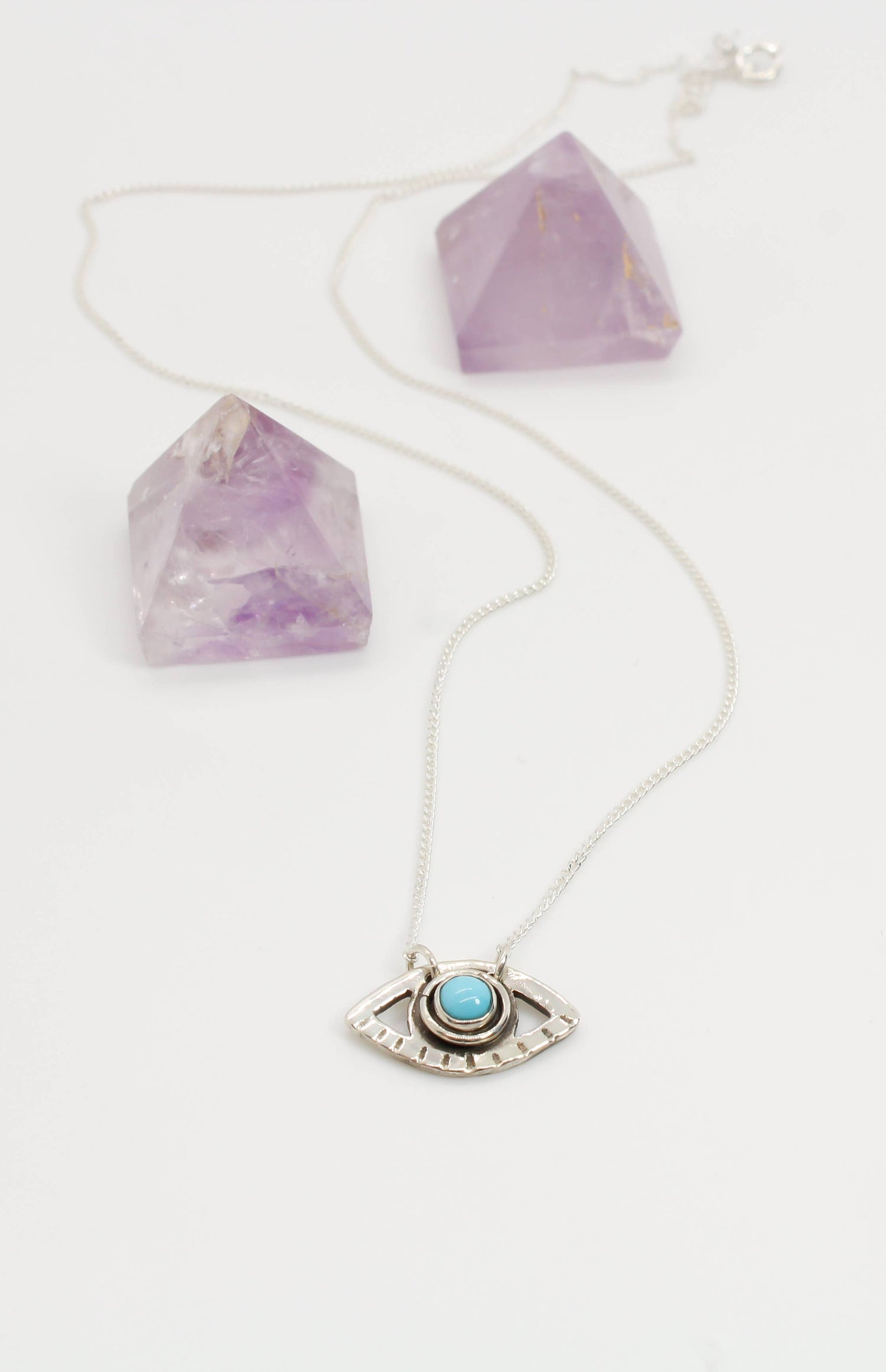 925 Sterling Evil Eye Charm necklace 16 in. - Moon Room Shop and Wellness