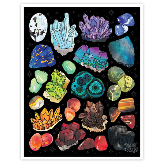 Gemstone Magic Art print 11x14 - Moon Room Shop and Wellness