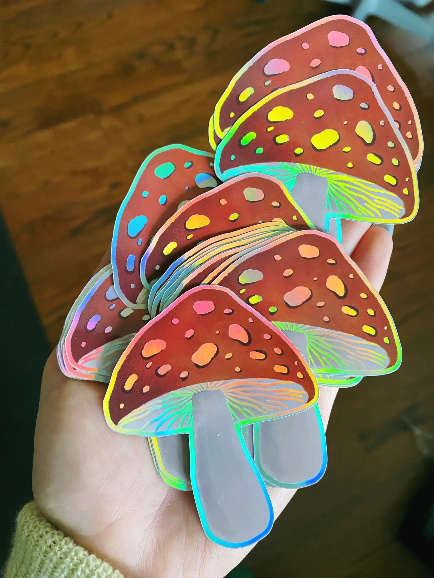 Mushroom Holographic Sticker - Moon Room Shop and Wellness