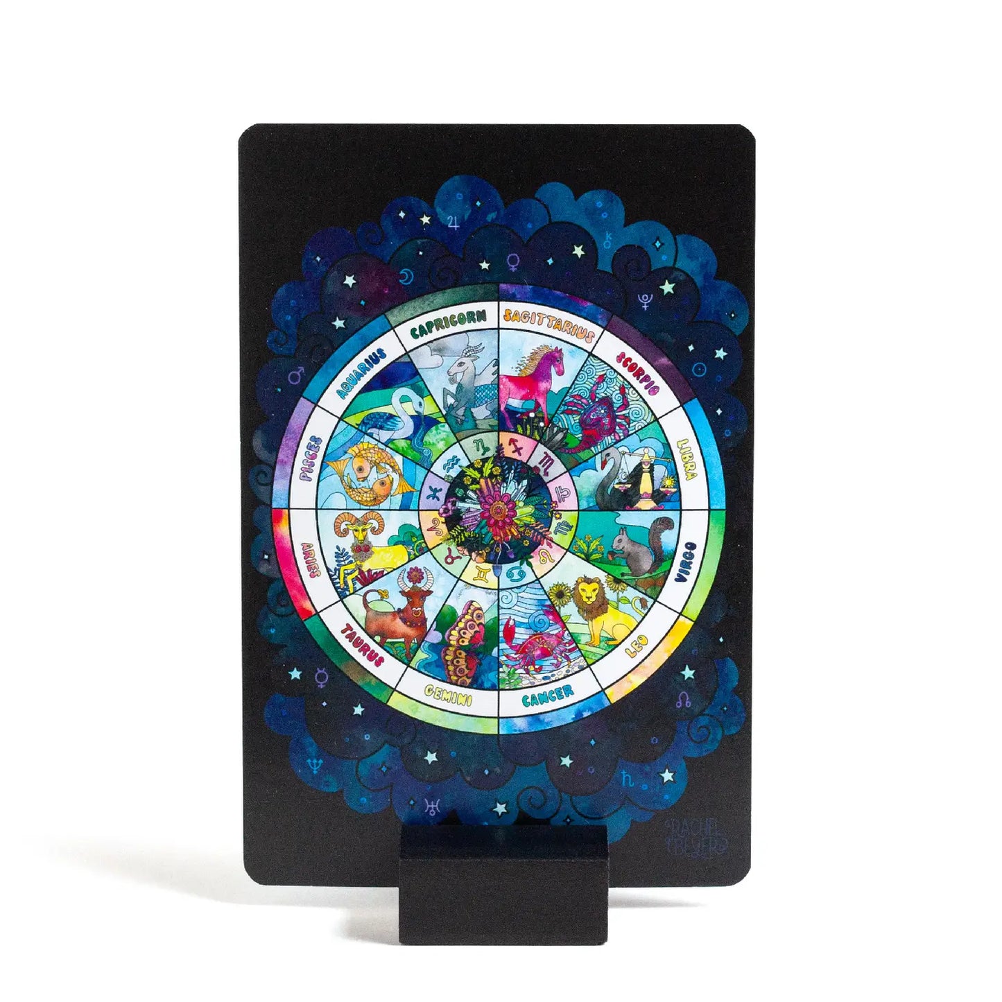 Astrology Wheel Mini Art Print 4x6 - Moon Room Shop and Wellness