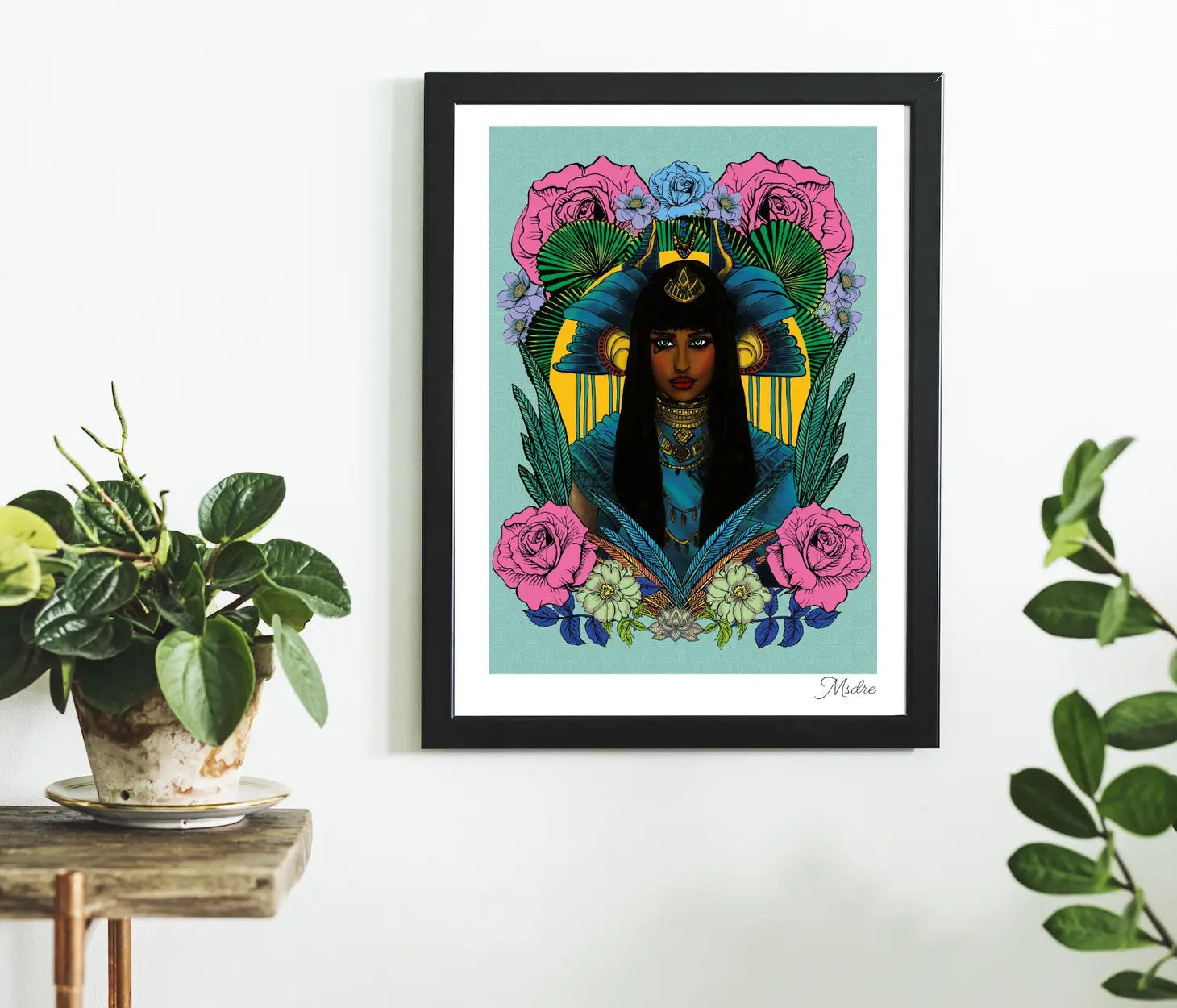 Cleopatra Floral Egyptian Queen Goddess Print - Moon Room Shop and Wellness