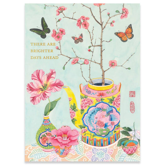 Japonicas in Peranakan Teapot - Moon Room Shop and Wellness