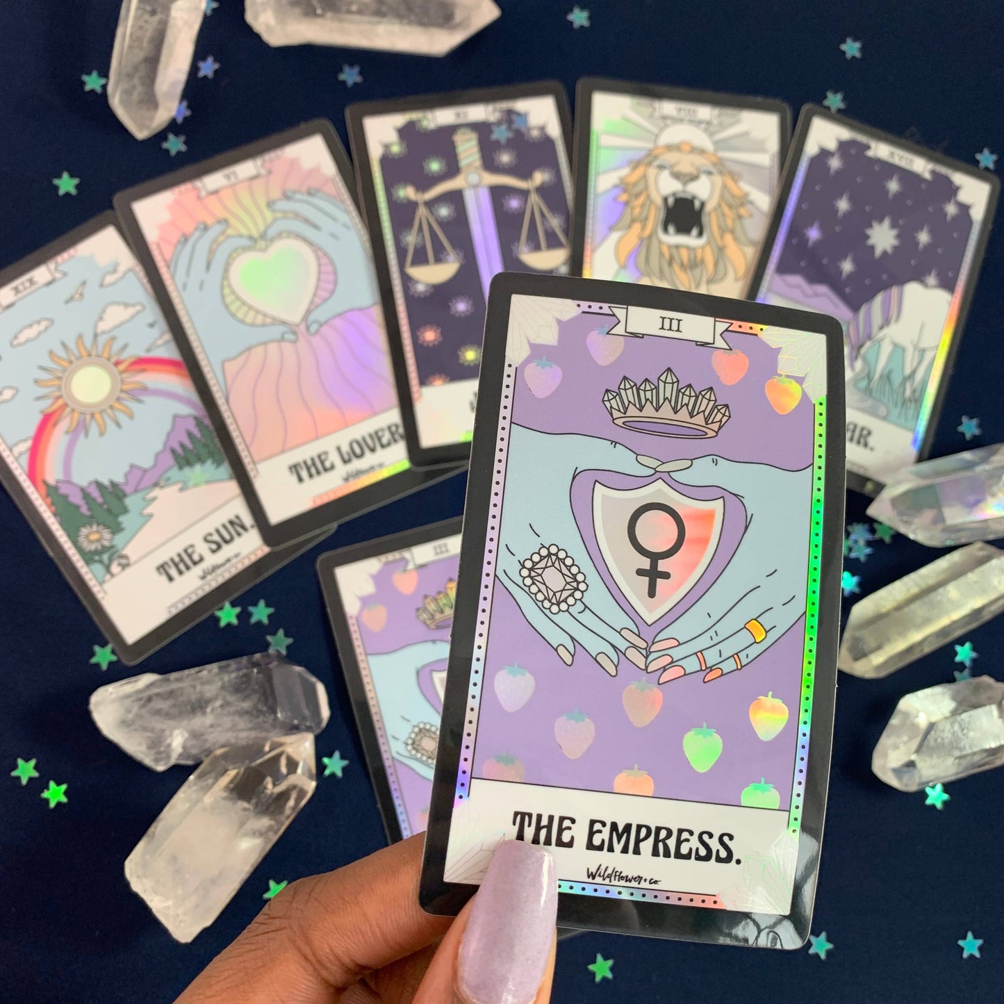 Tarot Card Stickers- The Lovers, The Moon, The Star, The Empress - Moon Room Shop and Wellness