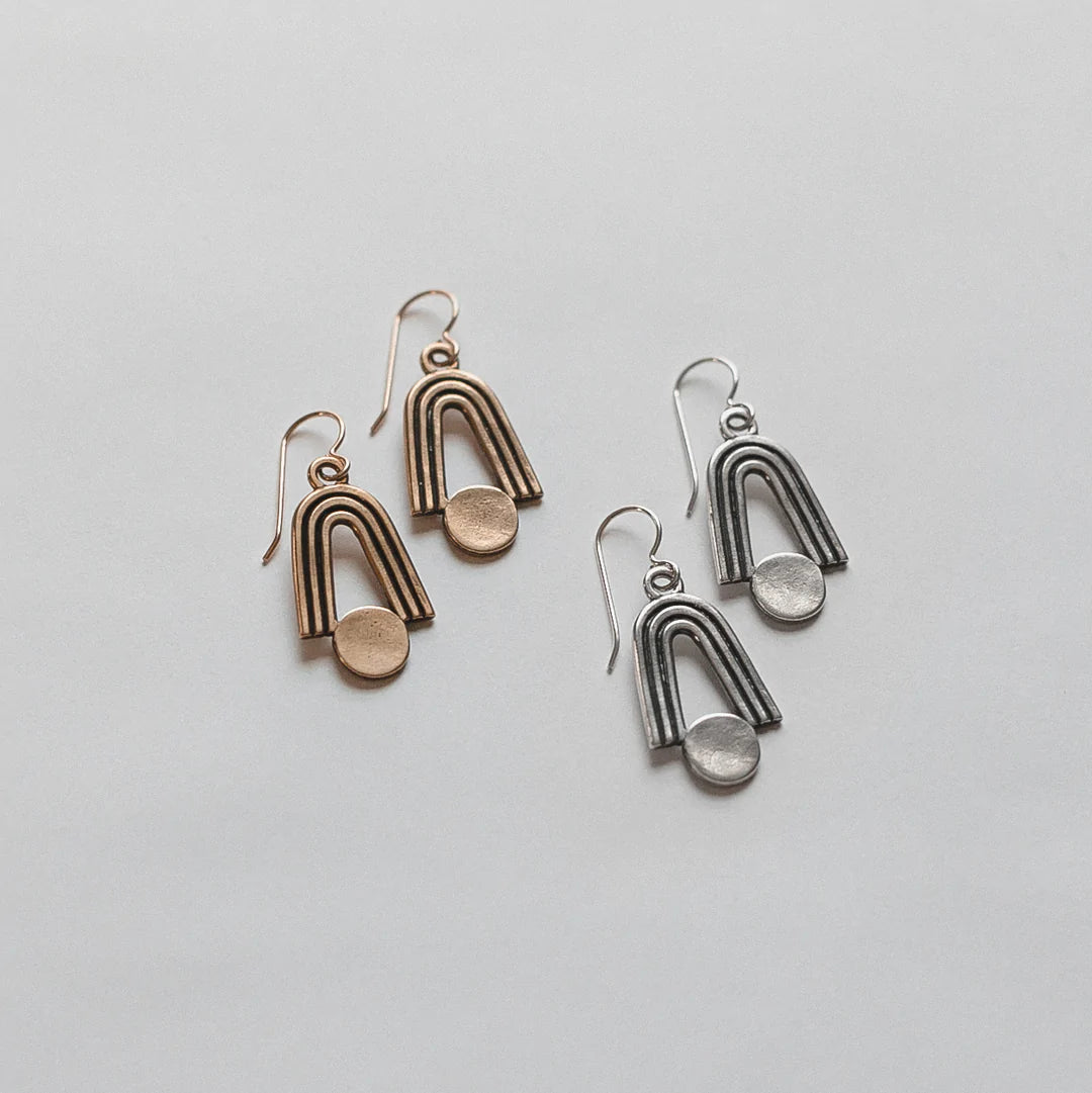 Knucklekiss --Highbow Earrings- - in Brass or Sterling Silver - Moon Room Shop and Wellness